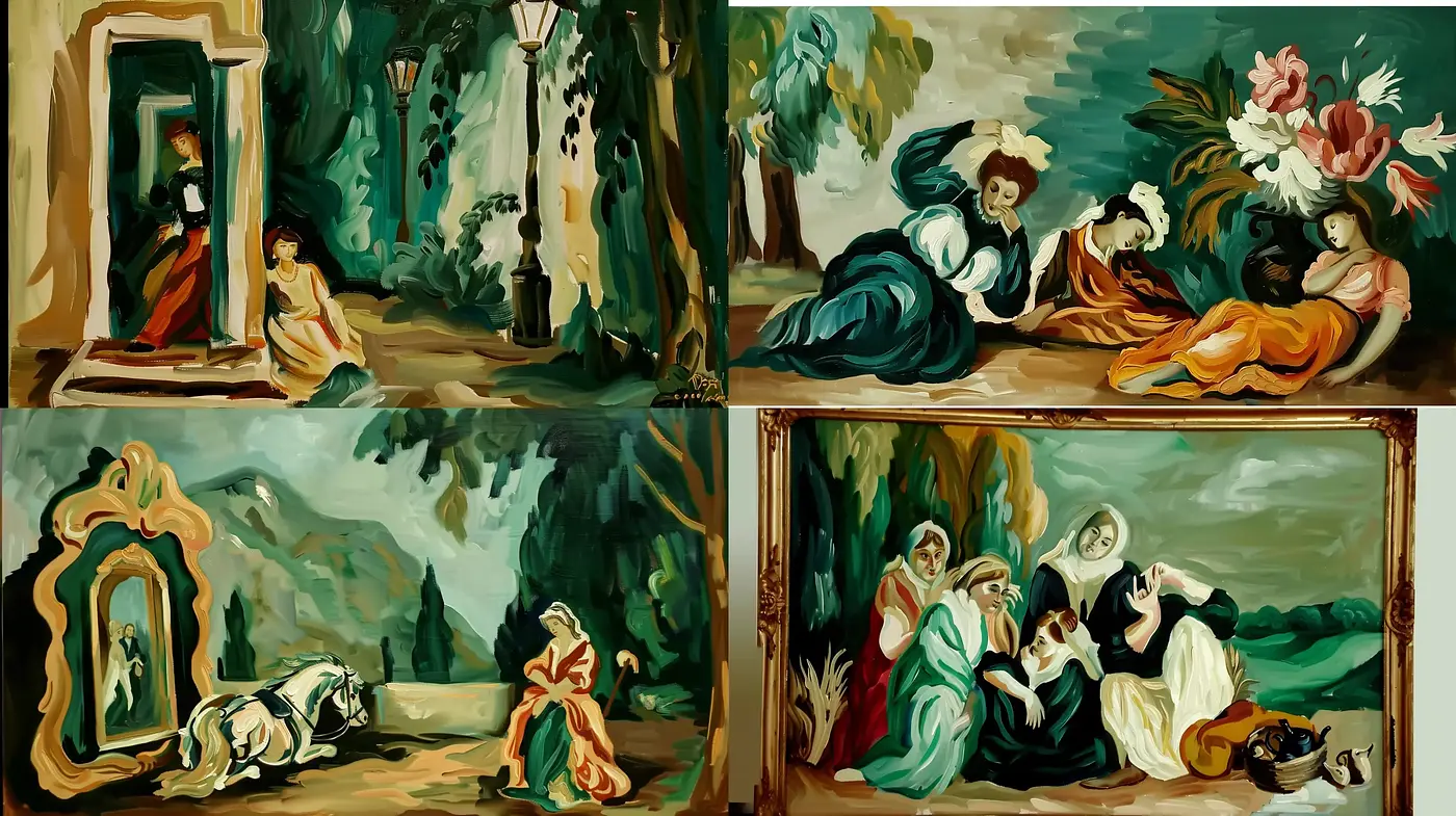 Harmonized Classical Reverie in Oil-Painted Hues - Midjourney sref style