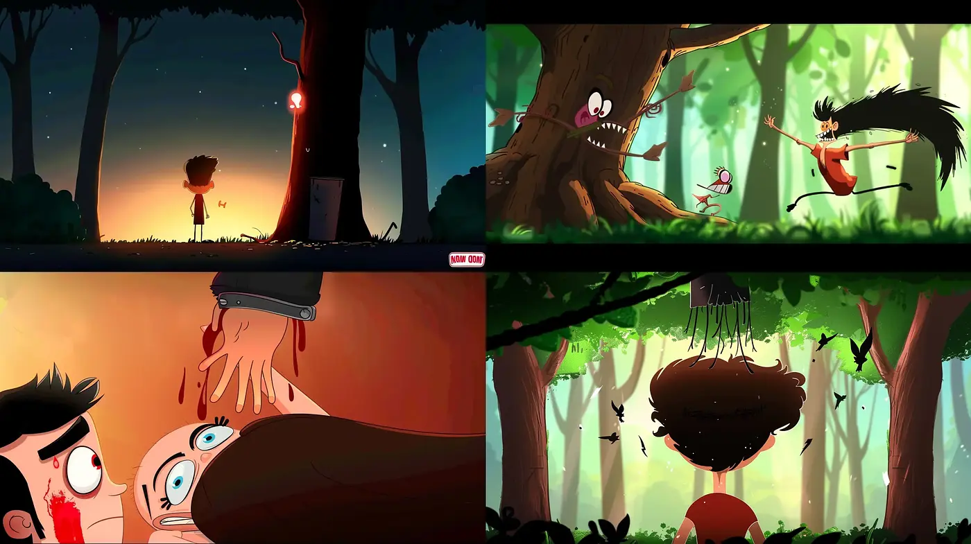 Enchanted Woodland Escapade: A Fusion of Whimsical Cartoon and Expressive Colors - Midjourney sref style