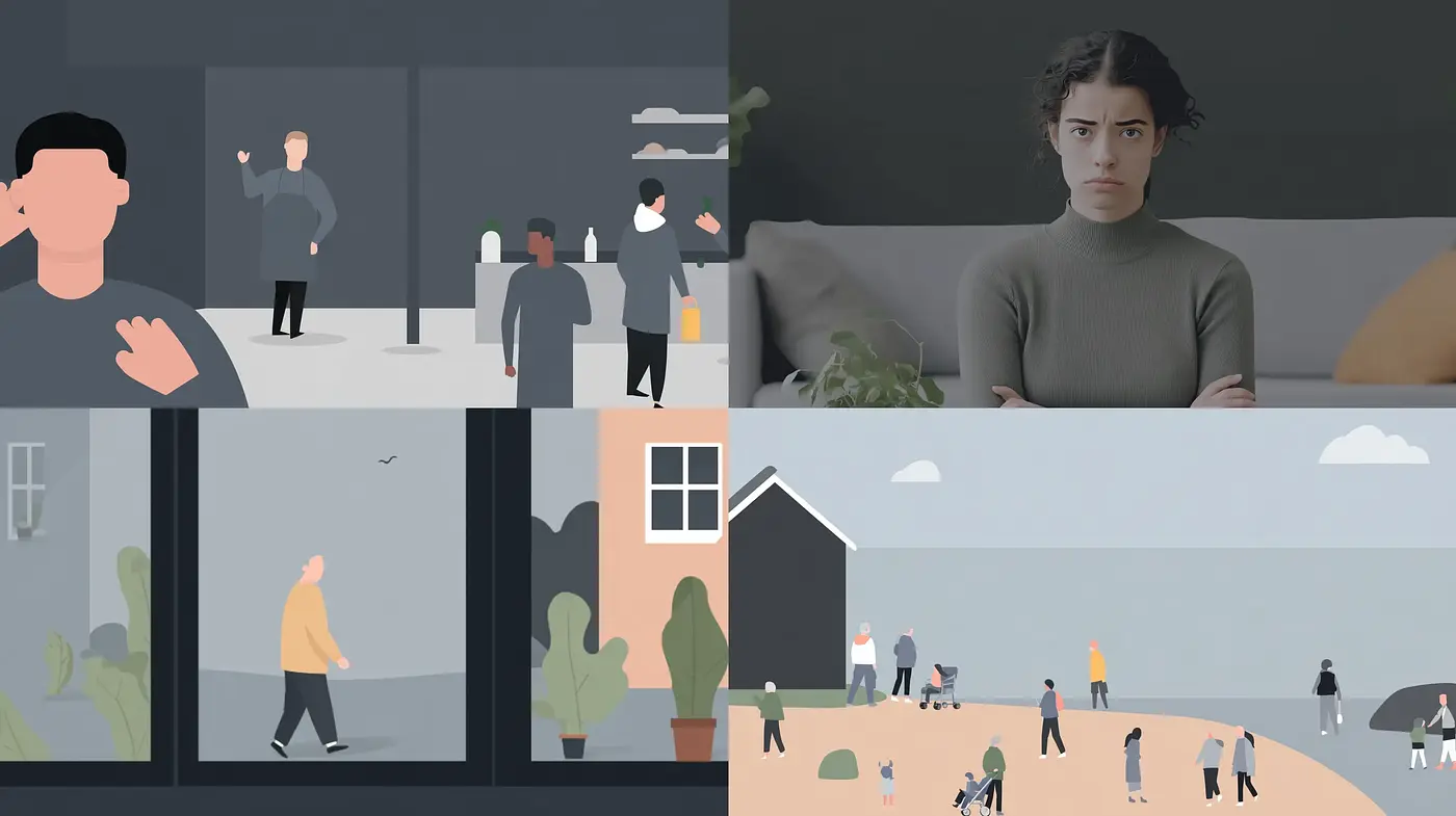 Contemporary Minimalist Illustrations with Emotional Depth - Midjourney sref style