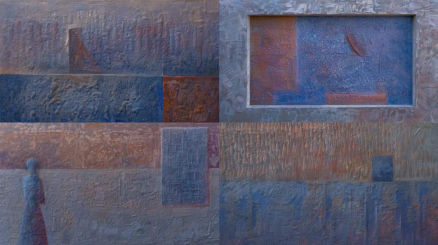 Subtle Tonal Harmony in Textural Abstracts - Midjourney sref style