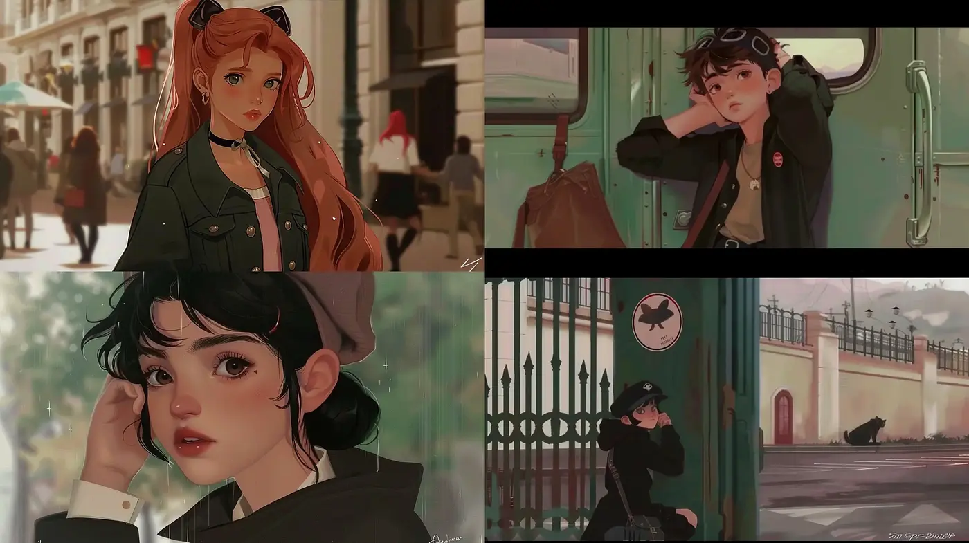 Contemporary Nostalgic Anime-Inspired Illustration Style - Midjourney sref style