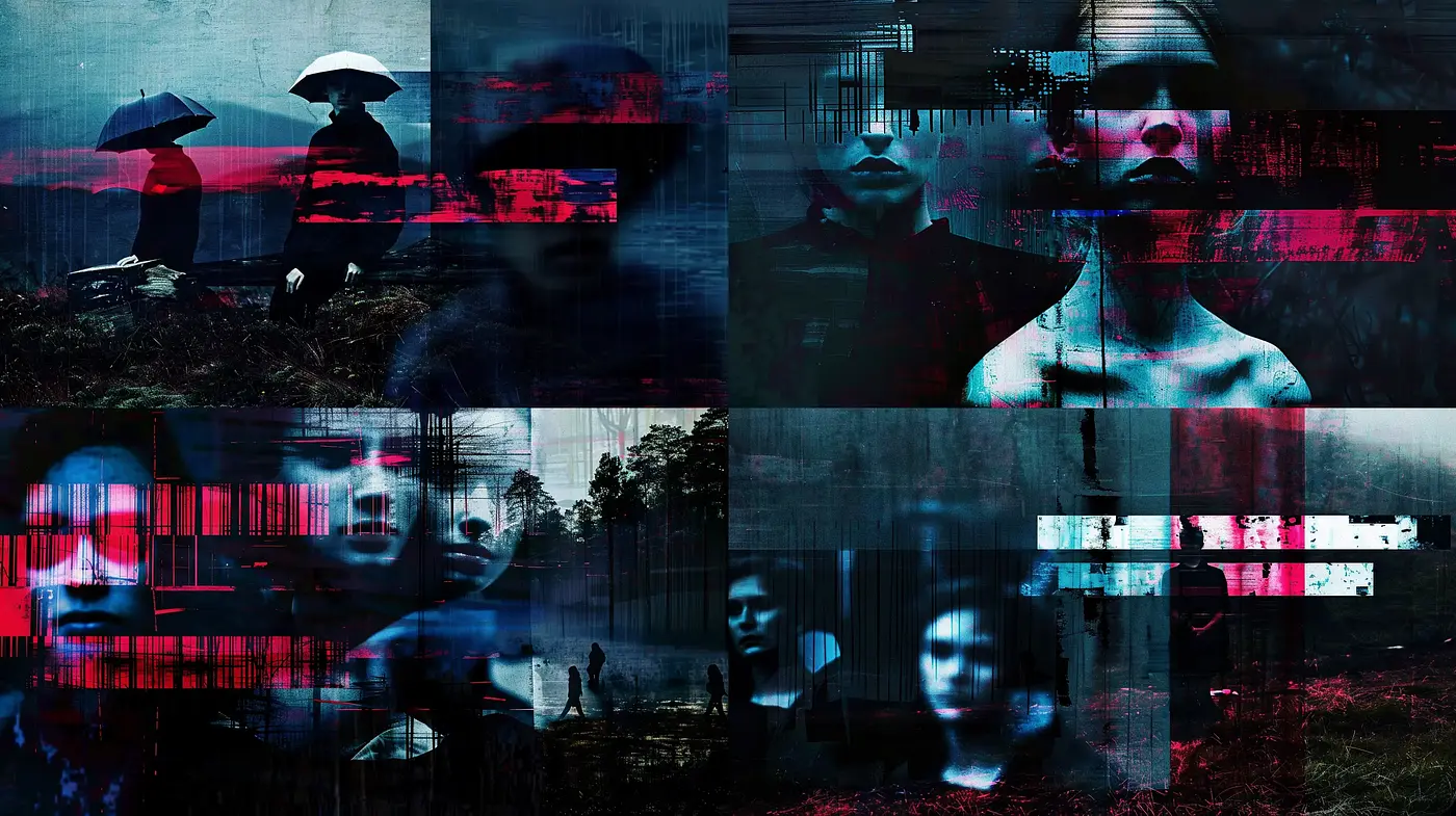 Fragmented Reality Through a Cybernetic Lens - Midjourney sref style