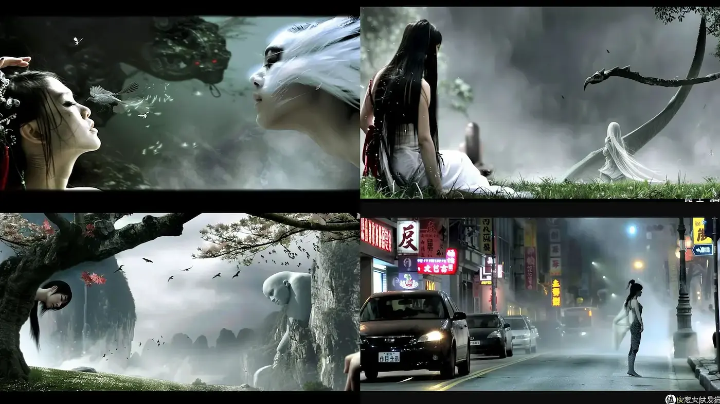 Surreal and Mystical Landscape with Ethereal Characters - Midjourney sref style