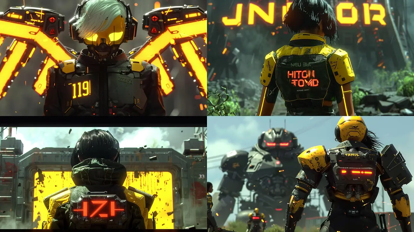 Futuristic Dystopian Visions in Saturated Neon Hues - Midjourney sref style