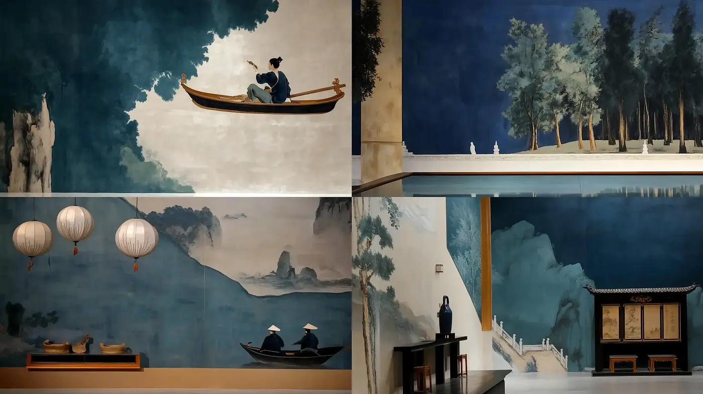 Tranquil Vistas of Traditional Eastern Imagery - Midjourney sref style