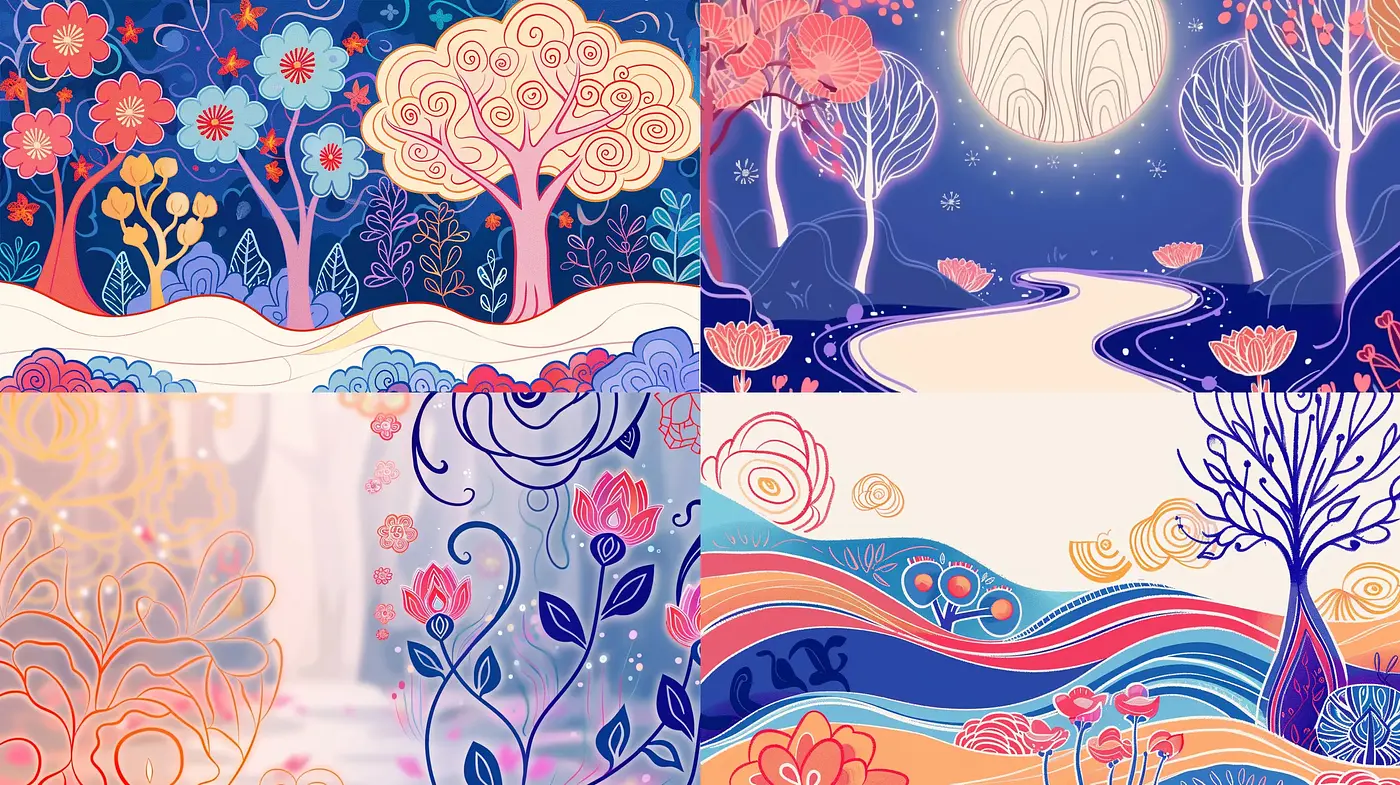 Whimsical Nature Symphony in Vivid Strokes - Midjourney sref style