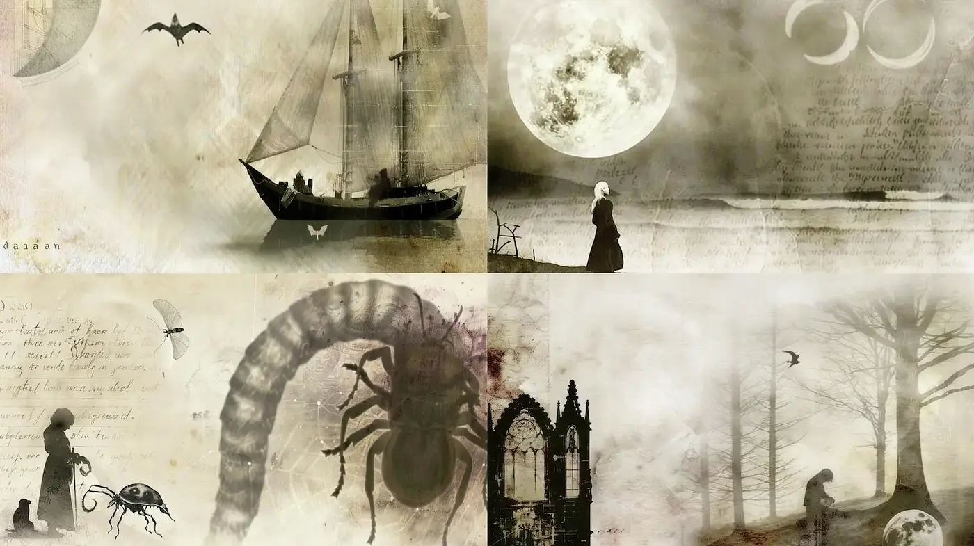 Ethereal and Haunting Illustrations with a Dark Fantasy Aesthetic - Midjourney sref style