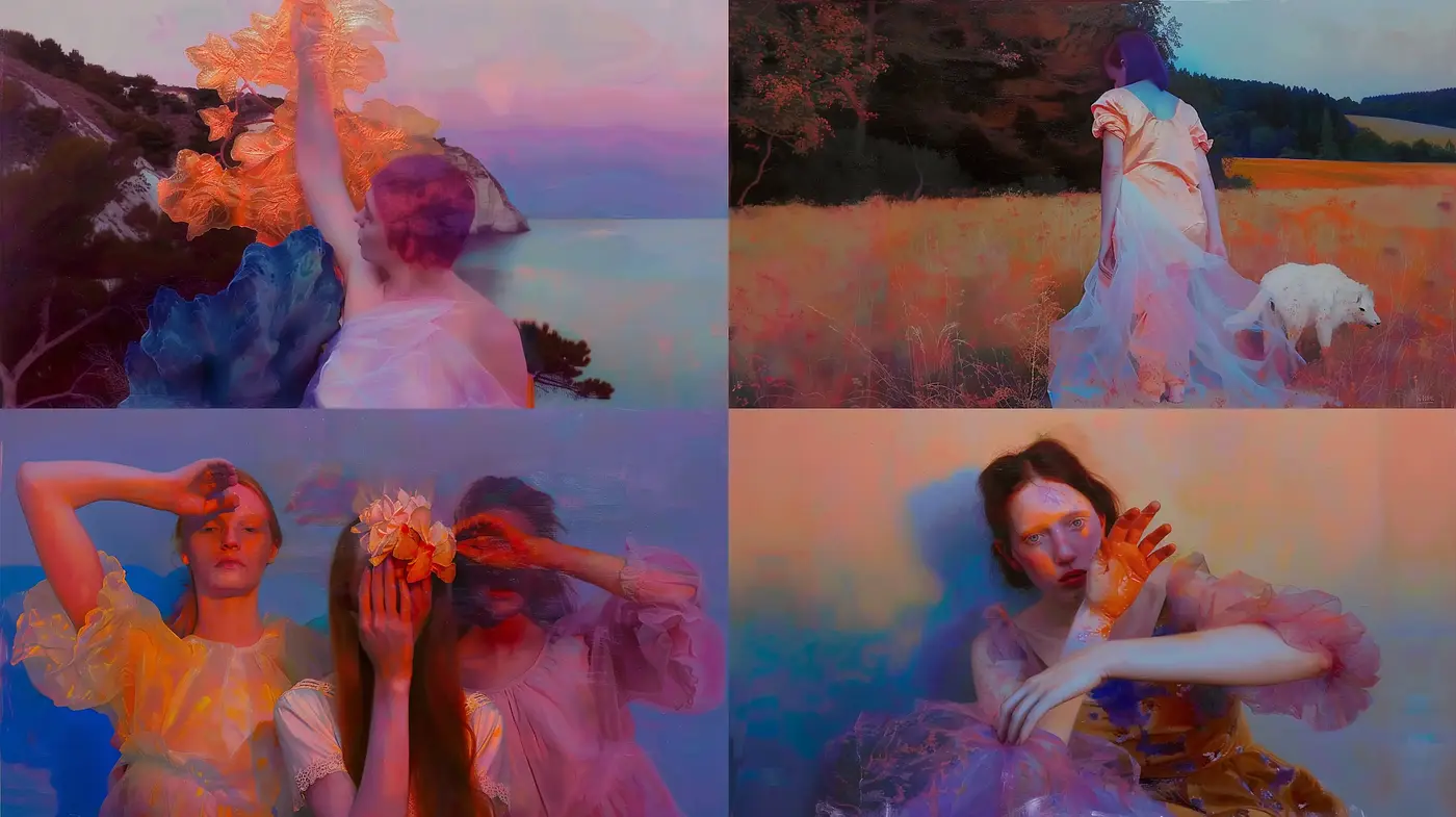 Ethereal Twilight Dreams in Textural Brushstrokes - Midjourney sref style
