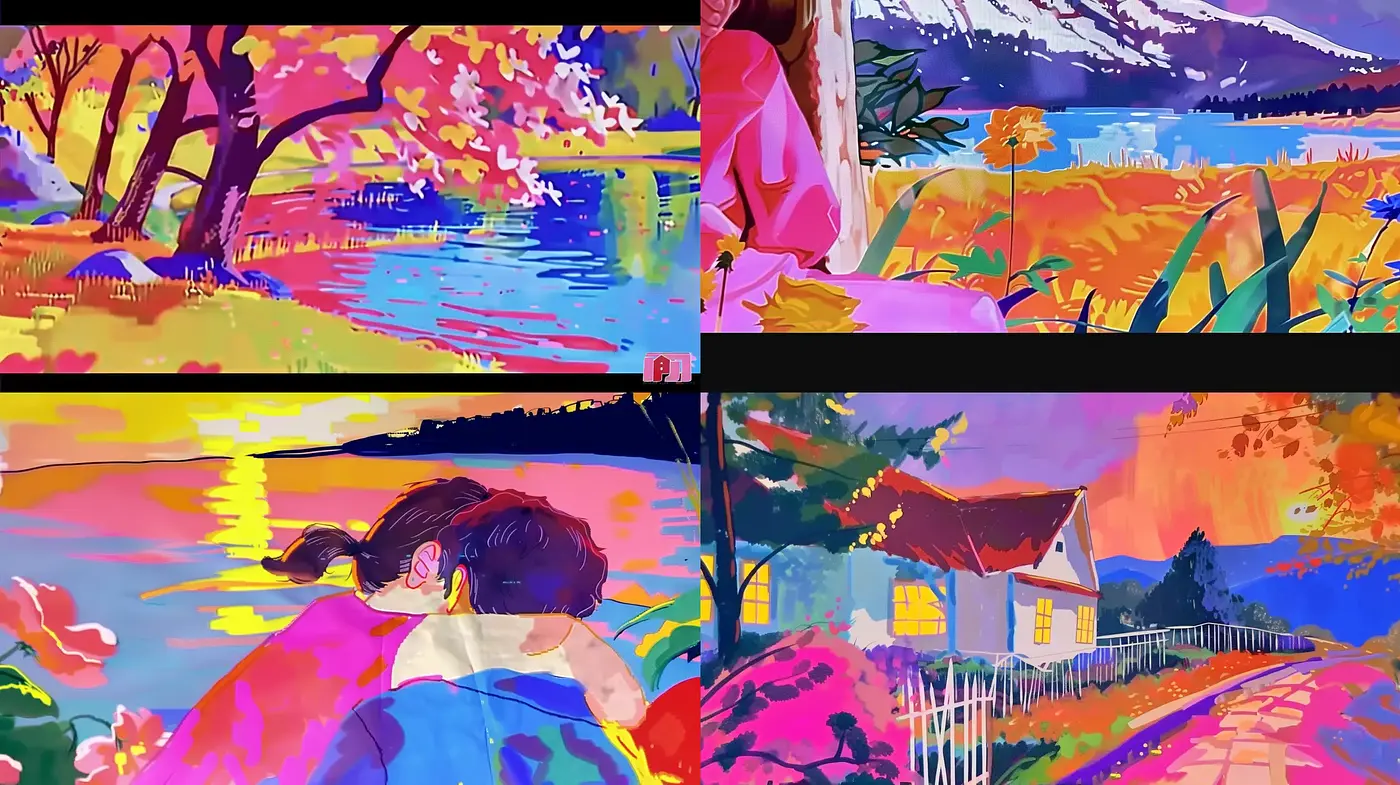 Vibrant Expressionist Dreamscape in Vivid Hues - Midjourney sref style