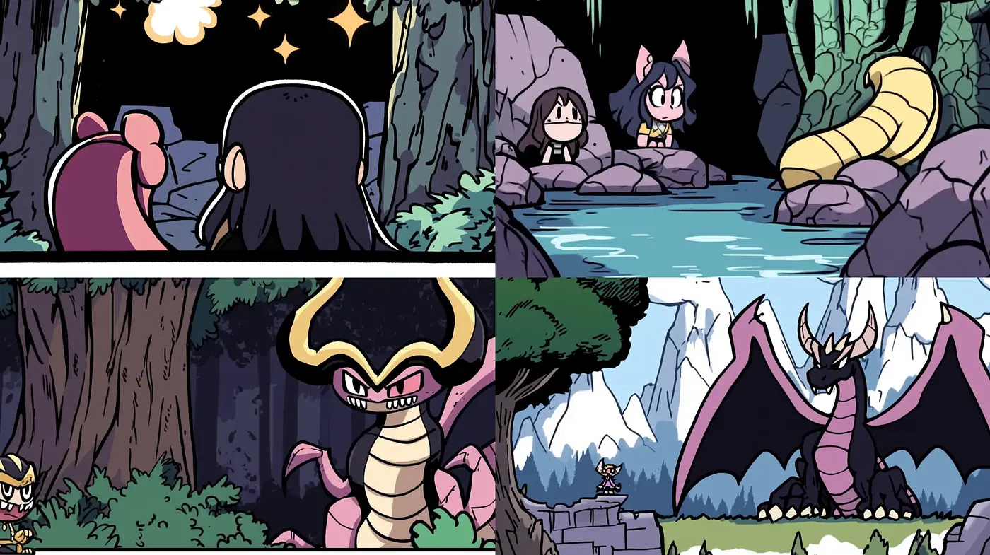 Mystical Adventure in Stylized Enchantment - A Cartoonish World - Midjourney sref style