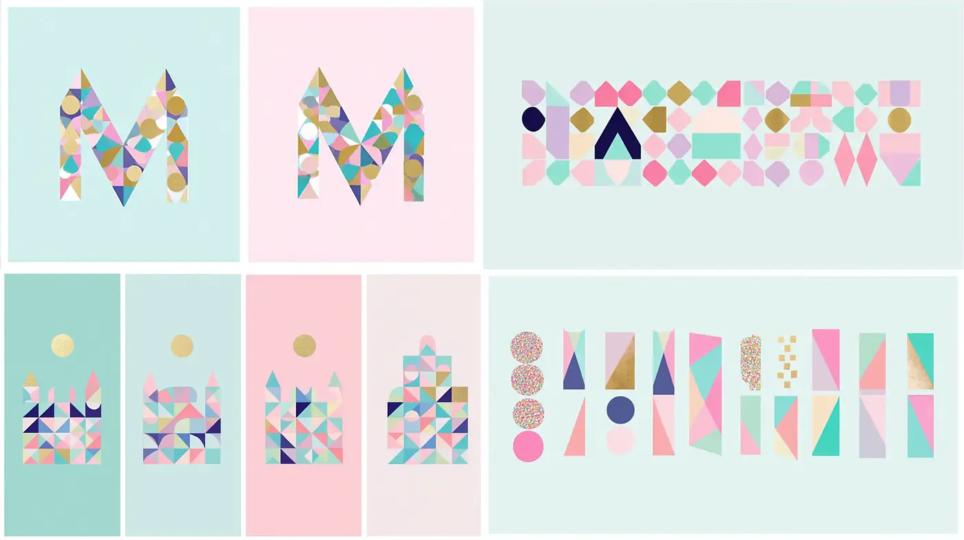 Geometric and Playful Collage with a Modern Aesthetic - Midjourney sref style
