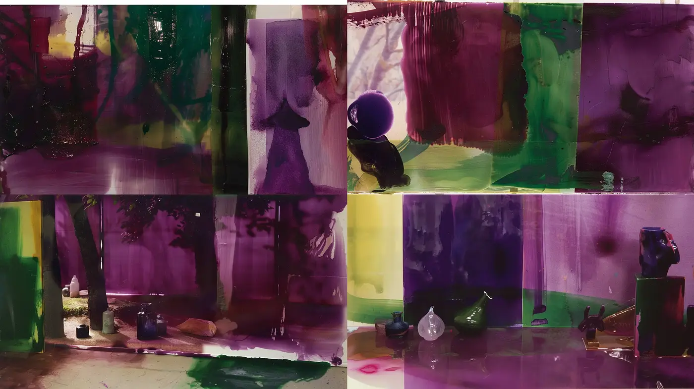 Abstract Expressionist Brushwork with Vivid Contrast - Midjourney sref style