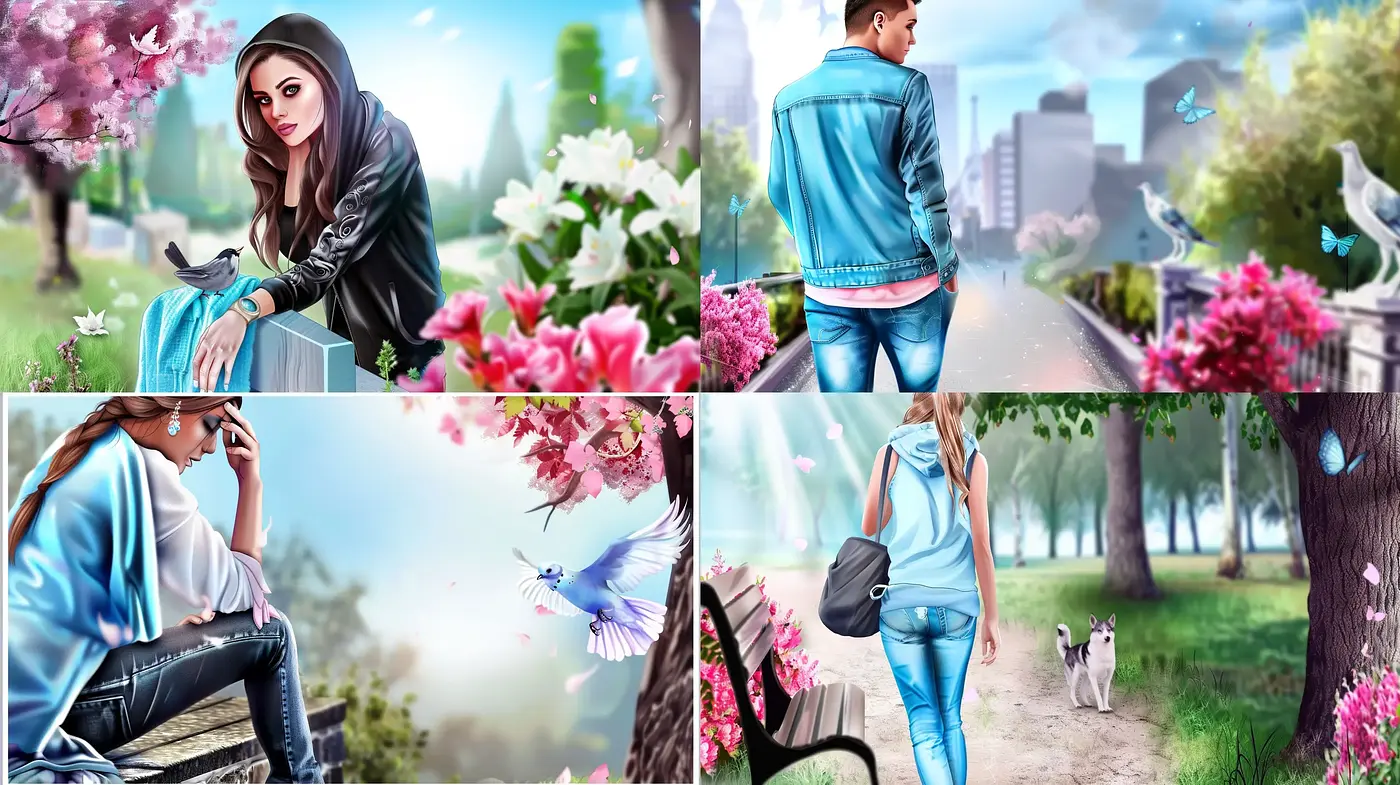 Ethereal Spring Visions: A Digital Tapestry of Vivid Blossoms and Serene Moments - Midjourney sref style