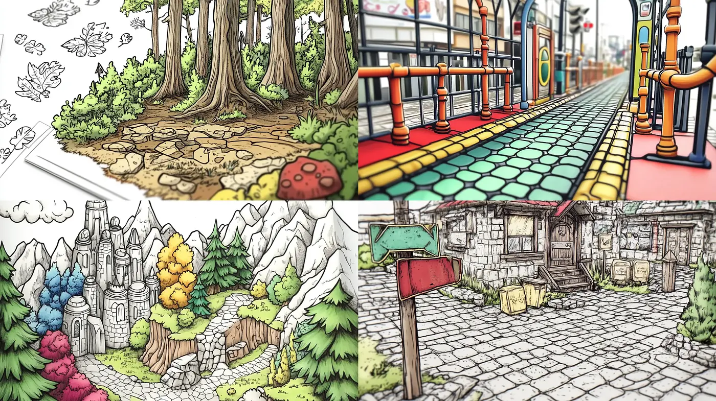 Vibrant Storybook Illustration Inspired Style with Consistent Contouring and Textured Detailing - Midjourney sref style