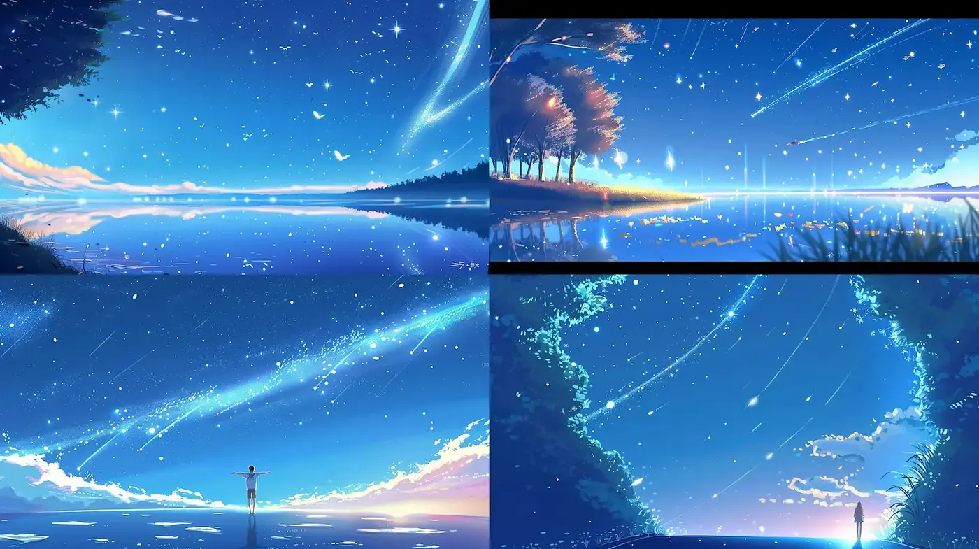 Serene and Dreamlike Landscapes with Celestial Elements - Midjourney sref style