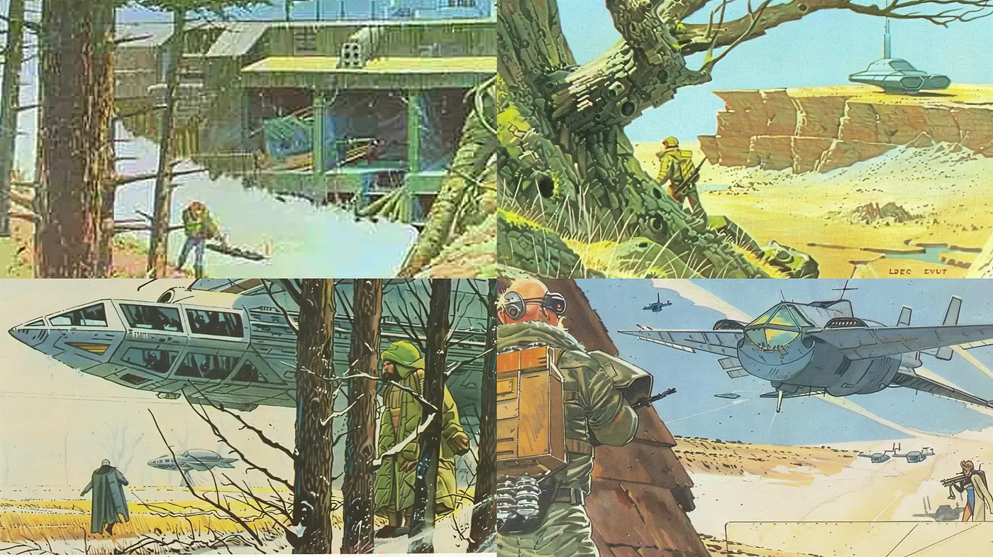 Retro Futuristic Exploration: A Homage to Classic Sci-Fi Illustrations - Midjourney sref style