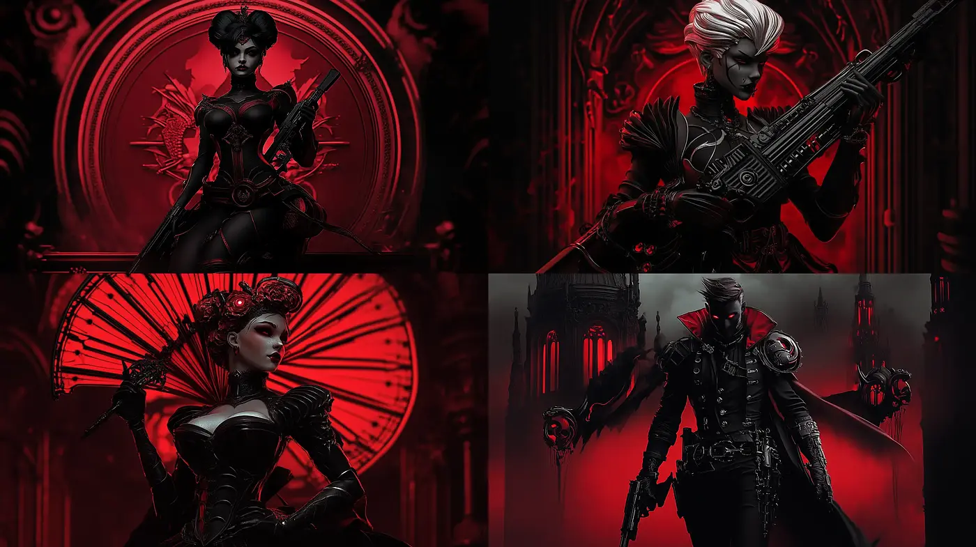 Gothic Elegance with a Futuristic Edge - Midjourney sref style