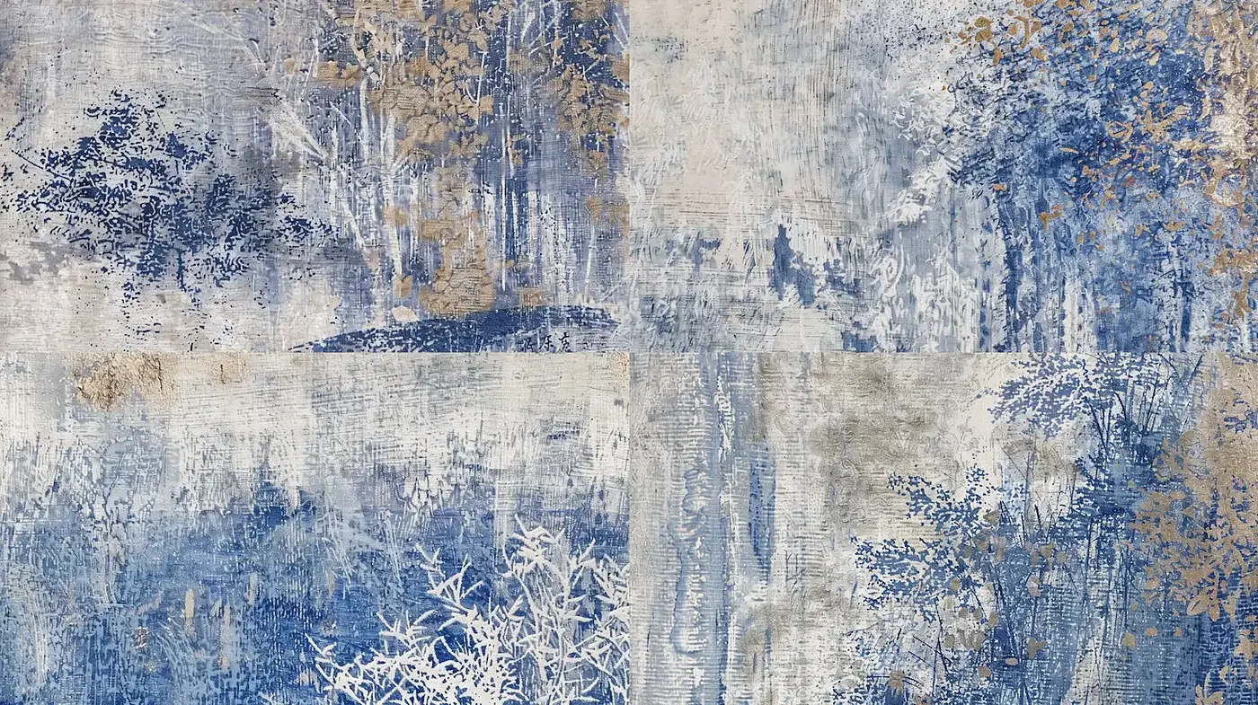 Serene Nature-Inspired Textures in Blue and Neutral Tones - Midjourney sref style