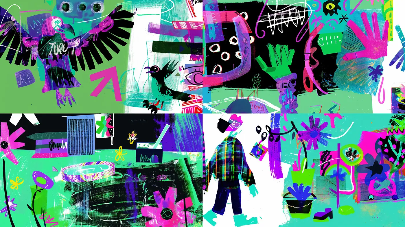 Vibrant Tapestry of Abstract Expressionism and Street Art Fusion - Midjourney sref style