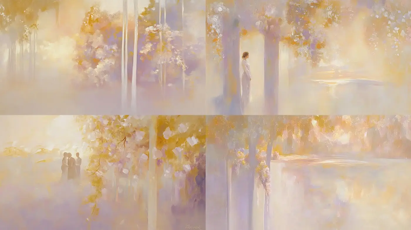 Ethereal Pastel Dreamscape: An Ode to Soft Hues and Fluid Forms - Midjourney sref style
