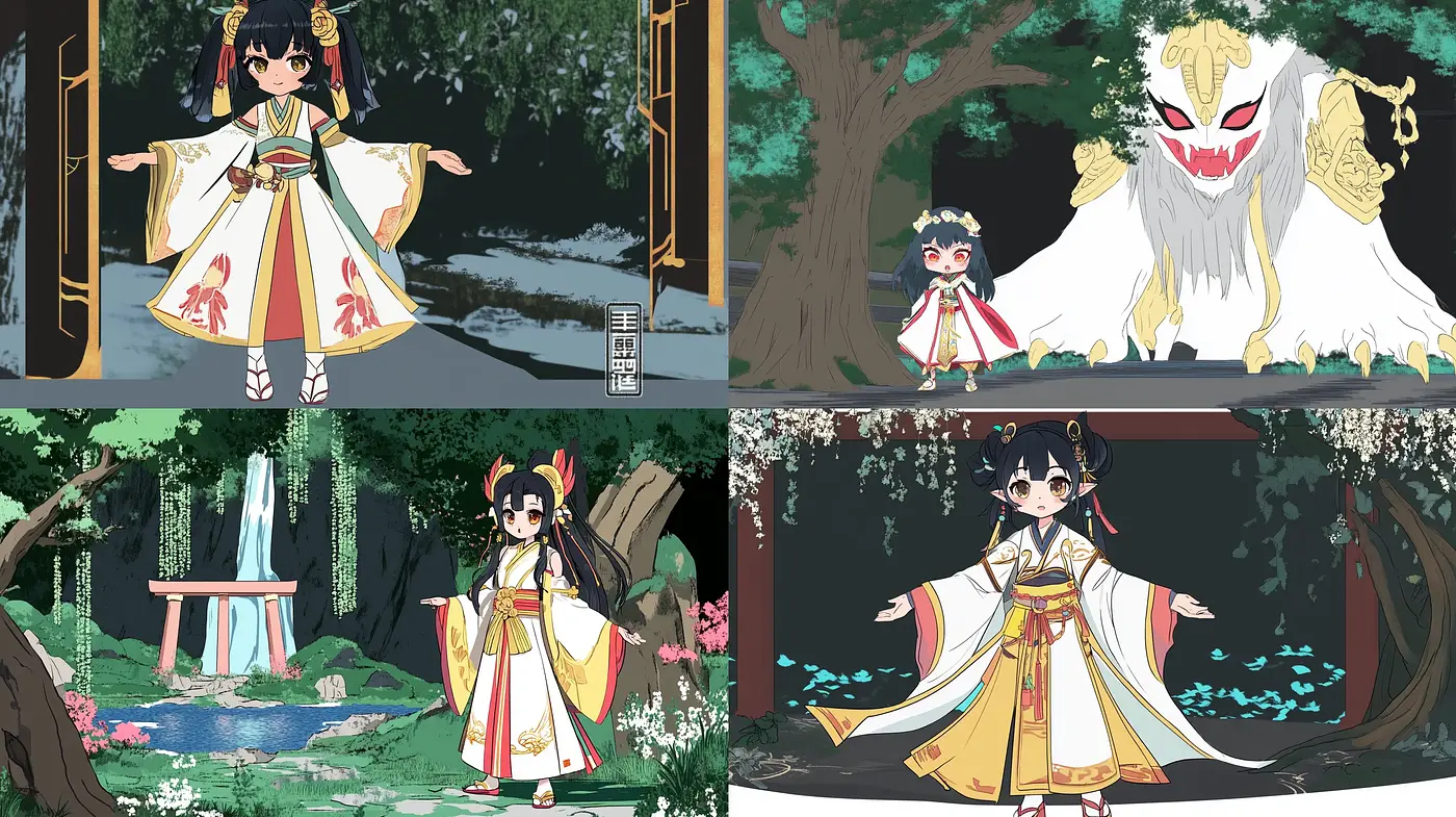 Whimsical Anime-Inspired Enchanted Forest Scenes - Midjourney sref style