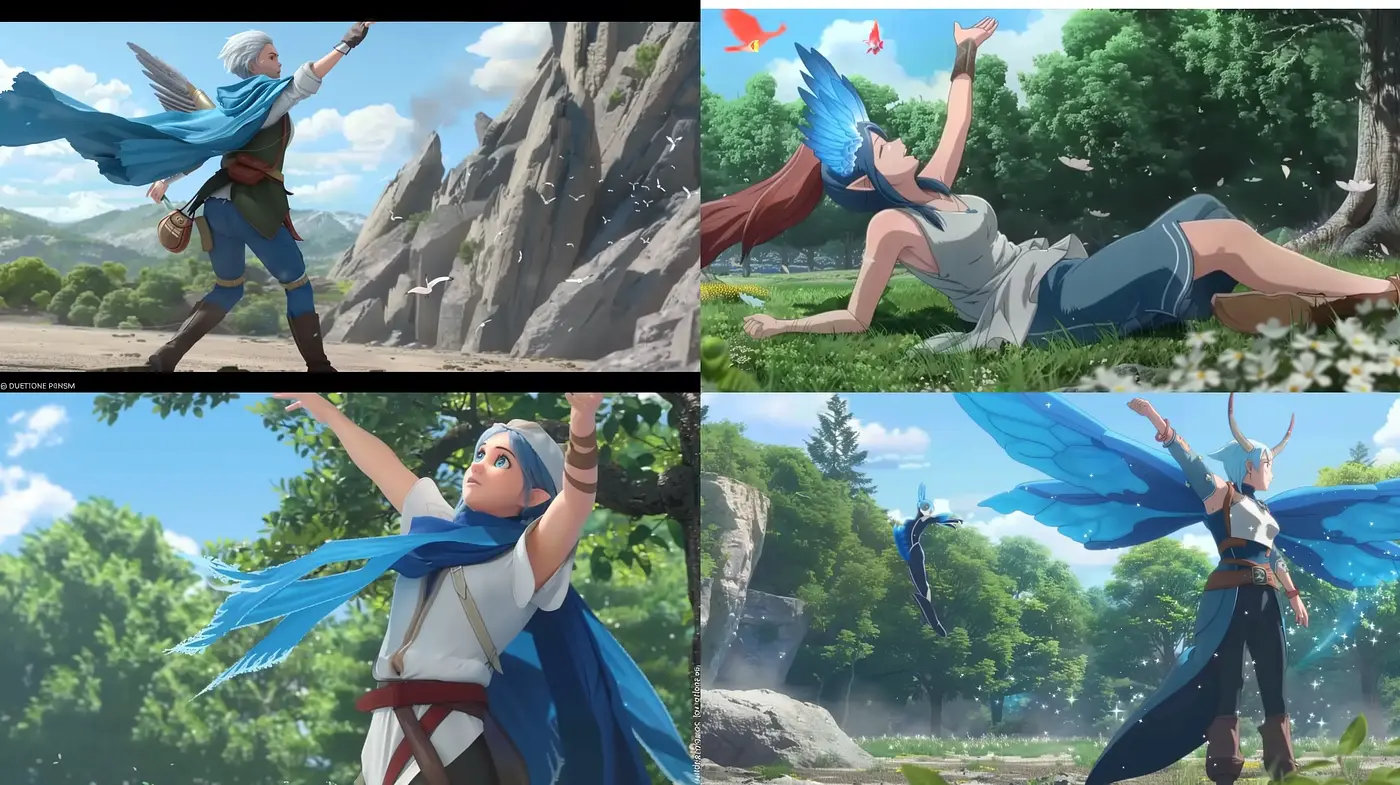Ethereal Anime-Inspired Landscape and Character Vignettes - Midjourney sref style
