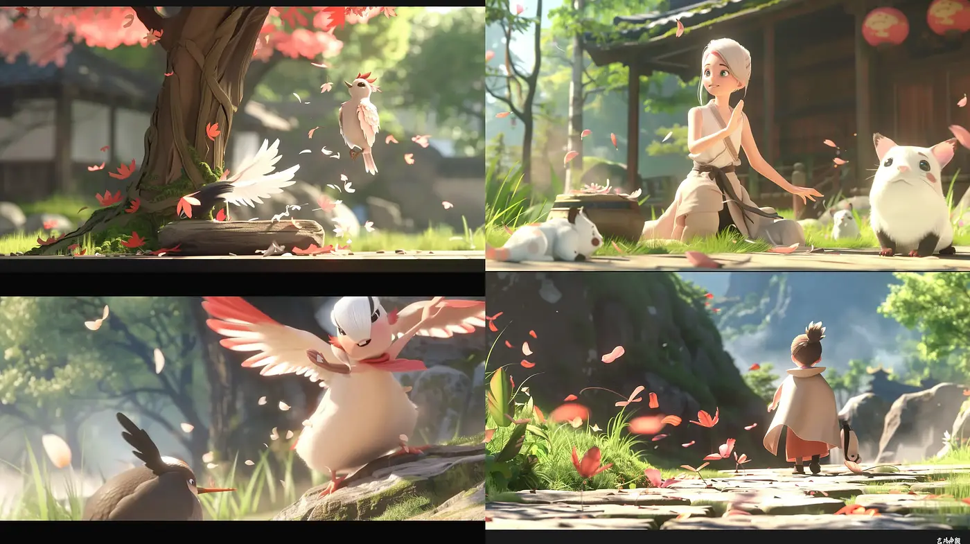 Serene Nature-Inspired Idyll in Digital Pastel Tones - Midjourney sref style