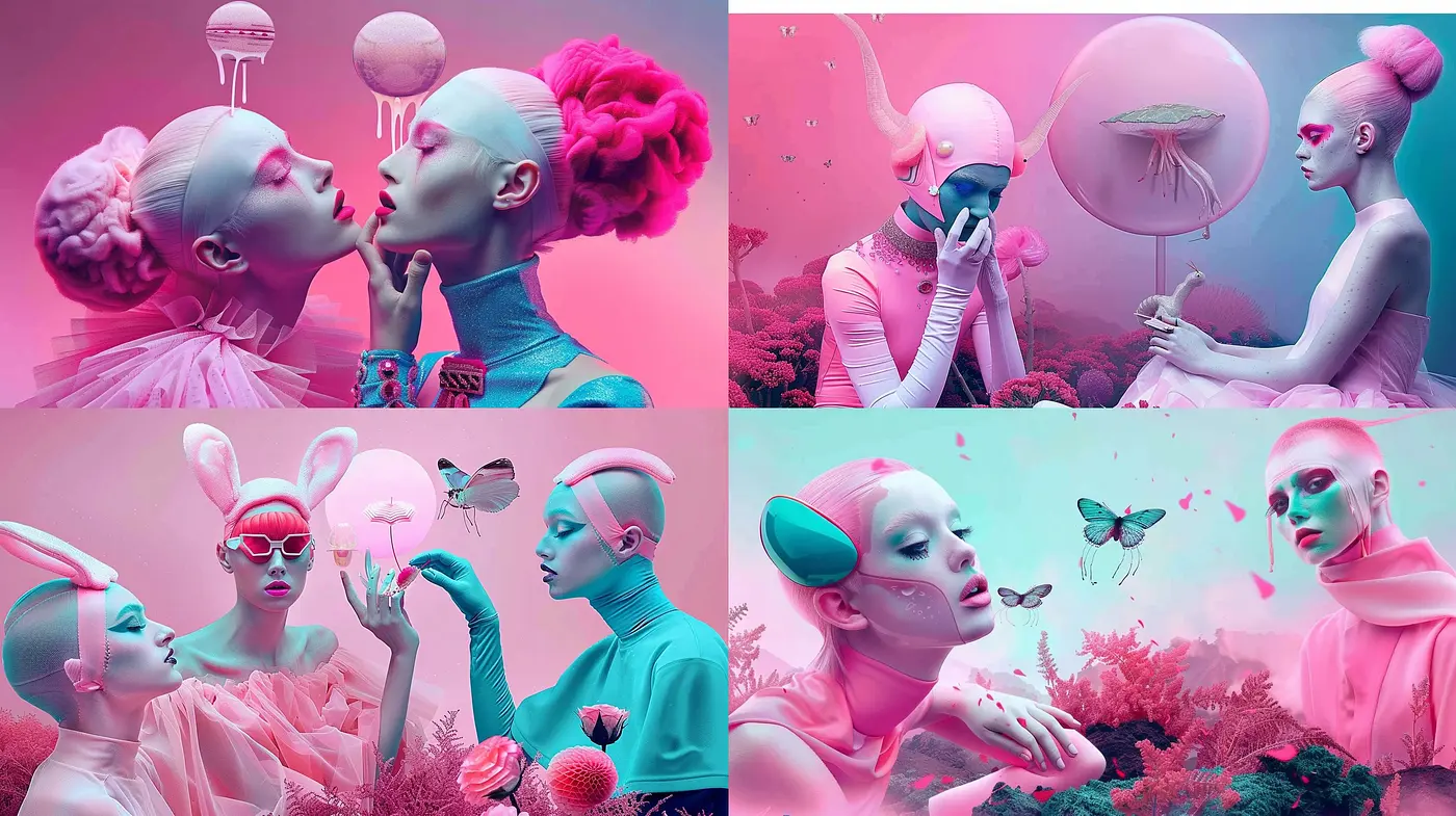 Surreal Pastel Dreamscape: A Fusion of Ethereal Fantasy and Retrofuturism - Midjourney sref style