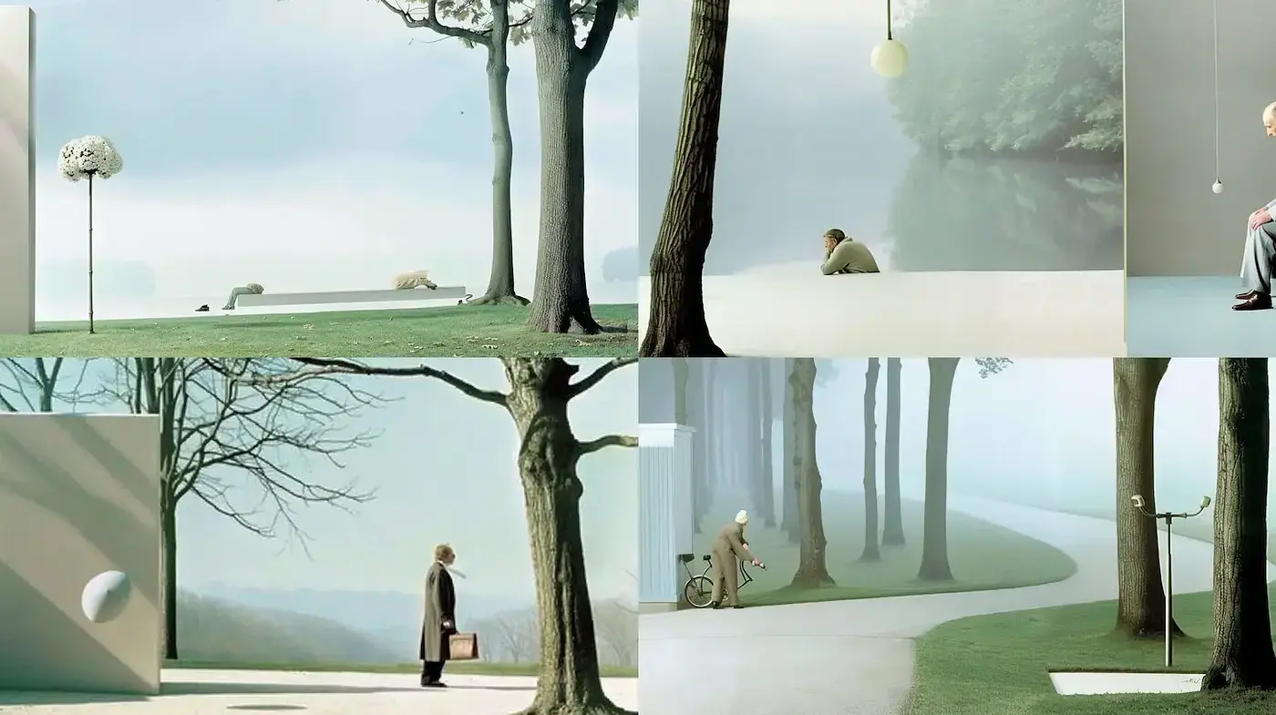 Surreal Minimalist Landscape with Soft Lighting and Pastel Tones - Midjourney sref style