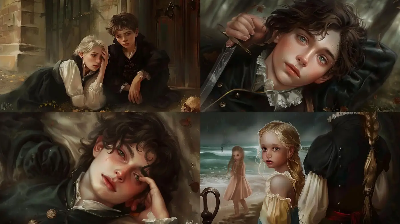 Romantic Era Reverie: Evocative Brushwork and Melancholic Overtones - Midjourney sref style