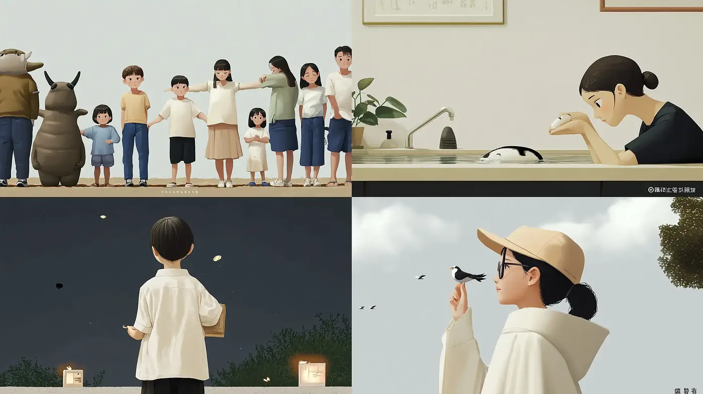 Tranquil Vignettes in Soft Pastel: A Contemporary Interpretation of Asian Aesthetic - Midjourney sref style