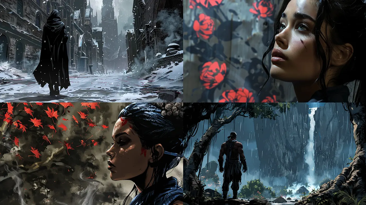 Ethereal Cinematic Tapestry: A Fusion of Surreal Environments and Poignant Human Emotion - Midjourney sref style