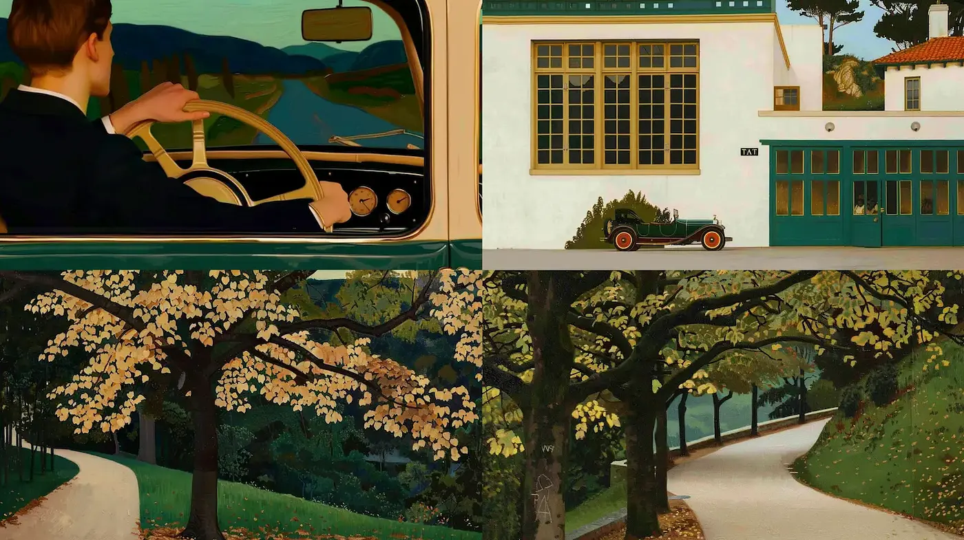 Timeless Scenes: A Harmonious Blend of Nature and Nostalgia - Midjourney sref style
