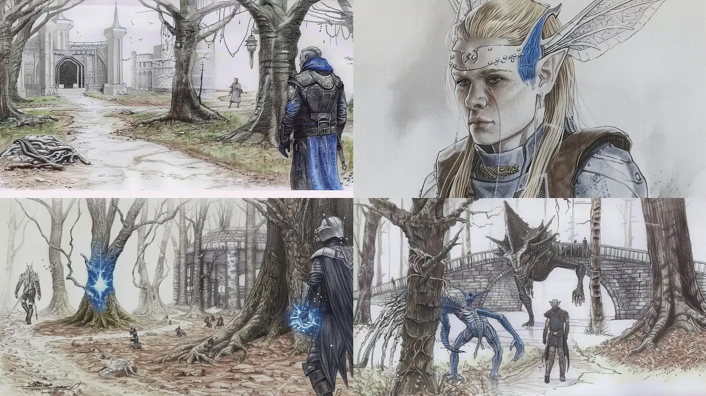 Ethereal Enchantment in Pencil Sketch Realism - Midjourney sref style