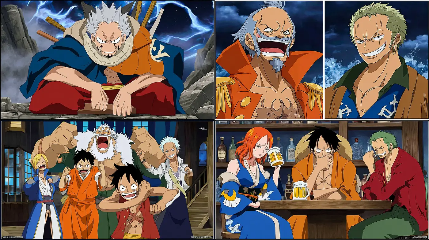 Vibrant and Energetic Character Expressions in Cartoon Style with a Nautical Theme - Midjourney sref style