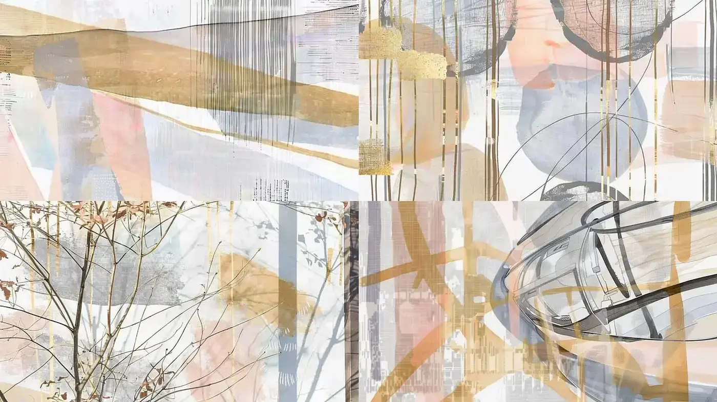 Abstract Composition with Textural Depth and Subtle Warmth - Midjourney sref style
