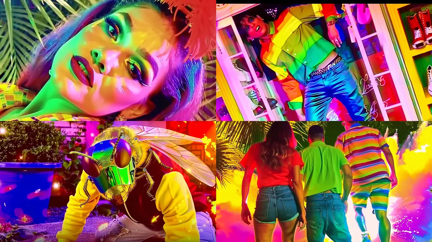 Surreal Neon Dreamscape: A Fusion of Vibrant Hues and Psychedelic Textures - Midjourney sref style