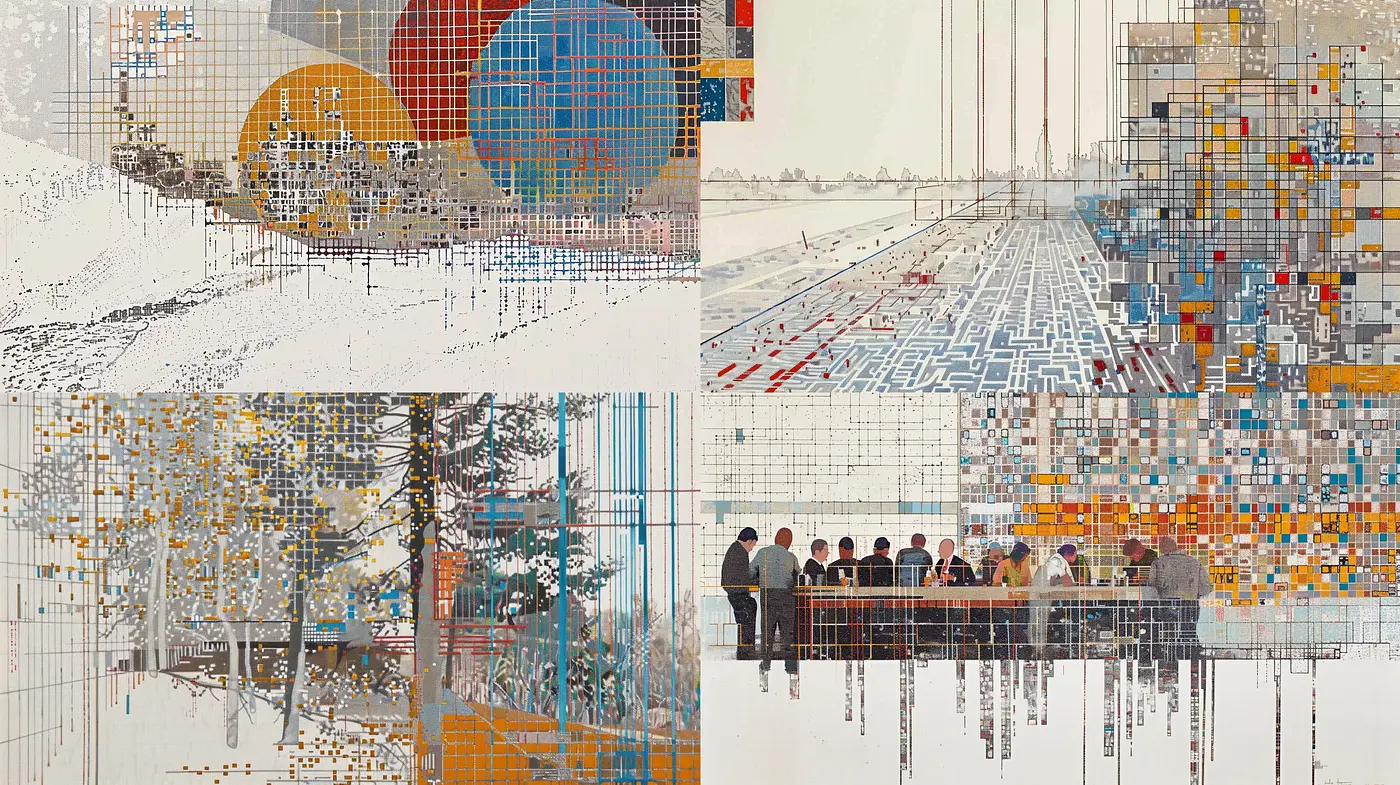 Geometric Abstraction in Modern Melancholy - Midjourney sref style