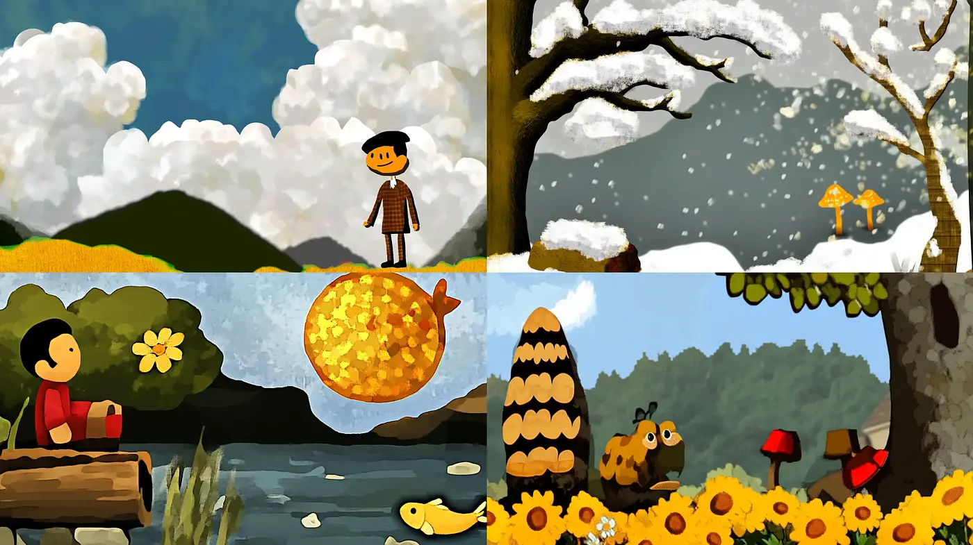 Seasonal Whimsy in Textured Brushstrokes - Midjourney sref style