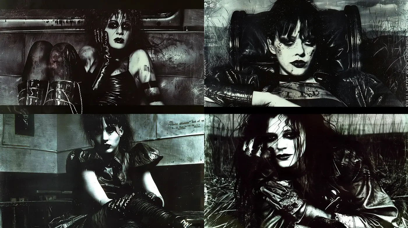 Gothic Noir Visions with a Grungy Essence - Midjourney sref style