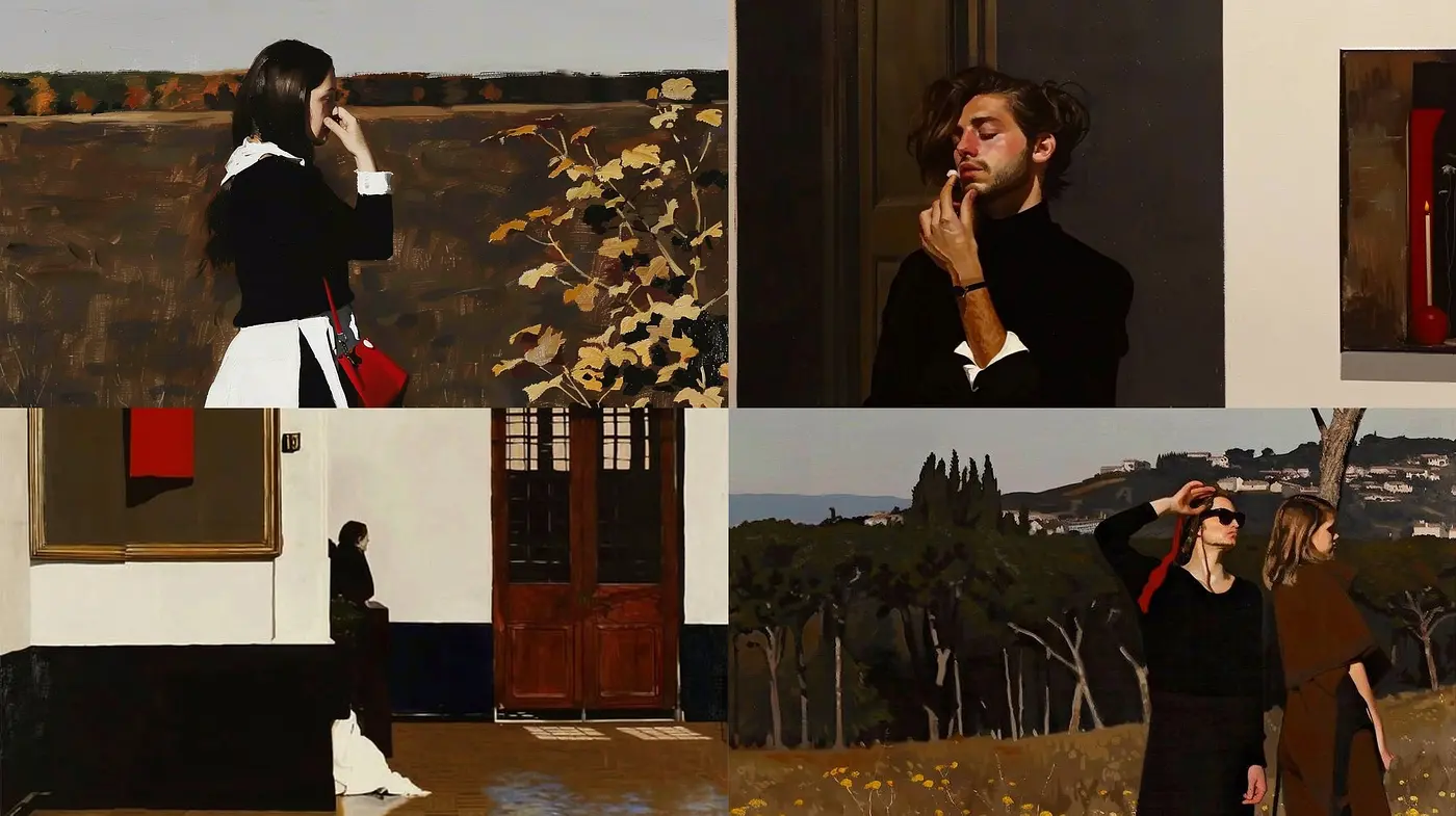 Melancholic Nostalgia: An Evocative Journey Through Stylized Realism and Earthy Tones - Midjourney sref style