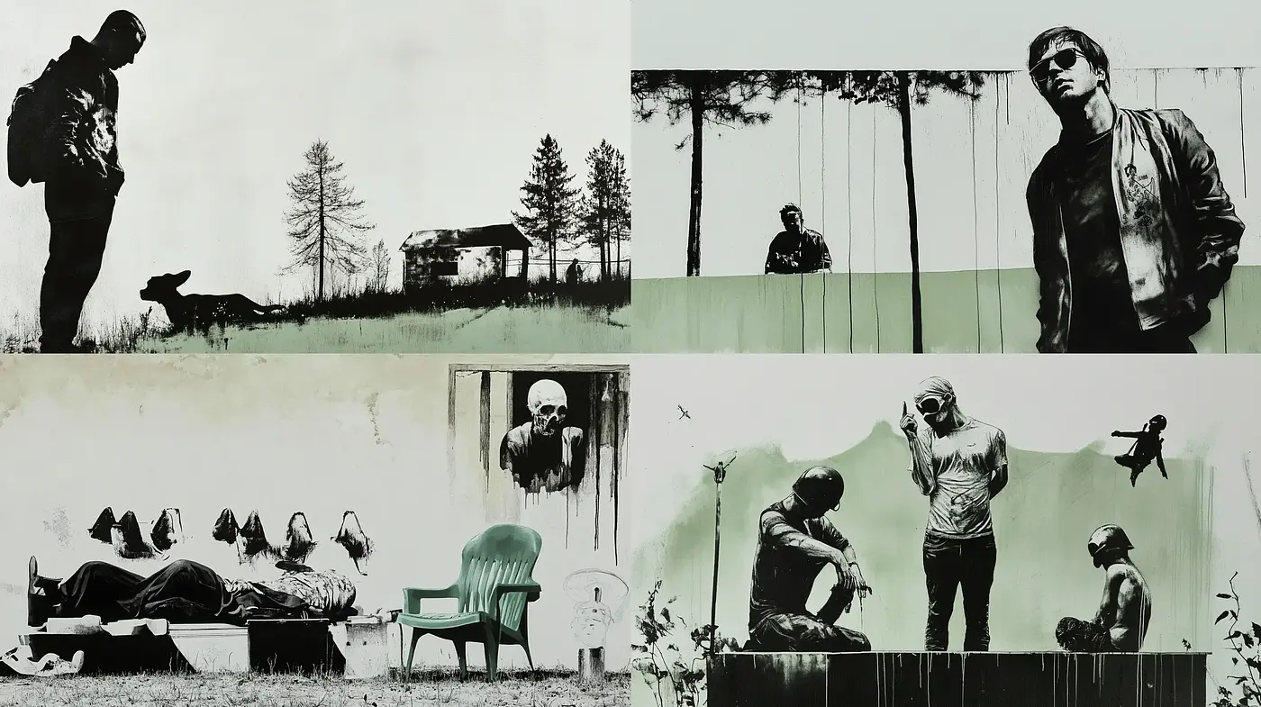 Monochromatic Cinematic Narratives with Expressionist Undertones - Midjourney sref style