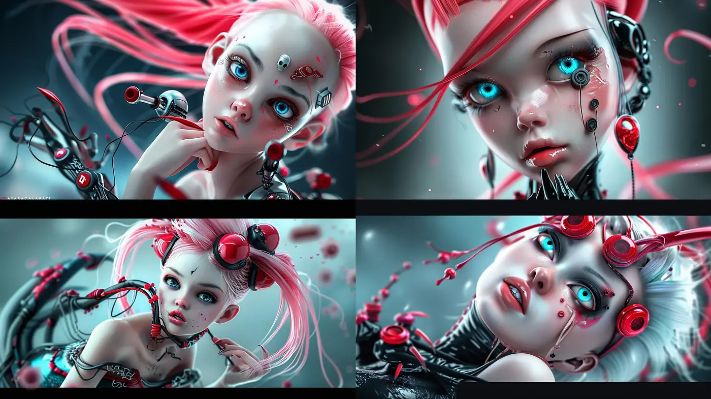 Cybernetic Fantasy with a Stylized Gothic Influence - Midjourney sref style