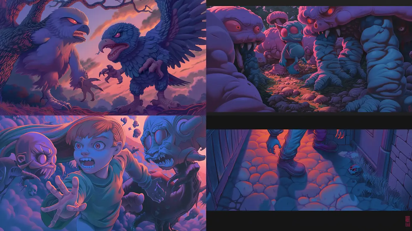 Whimsically Eerie Digital Art with Surreal Fantasy Undertones - Midjourney sref style