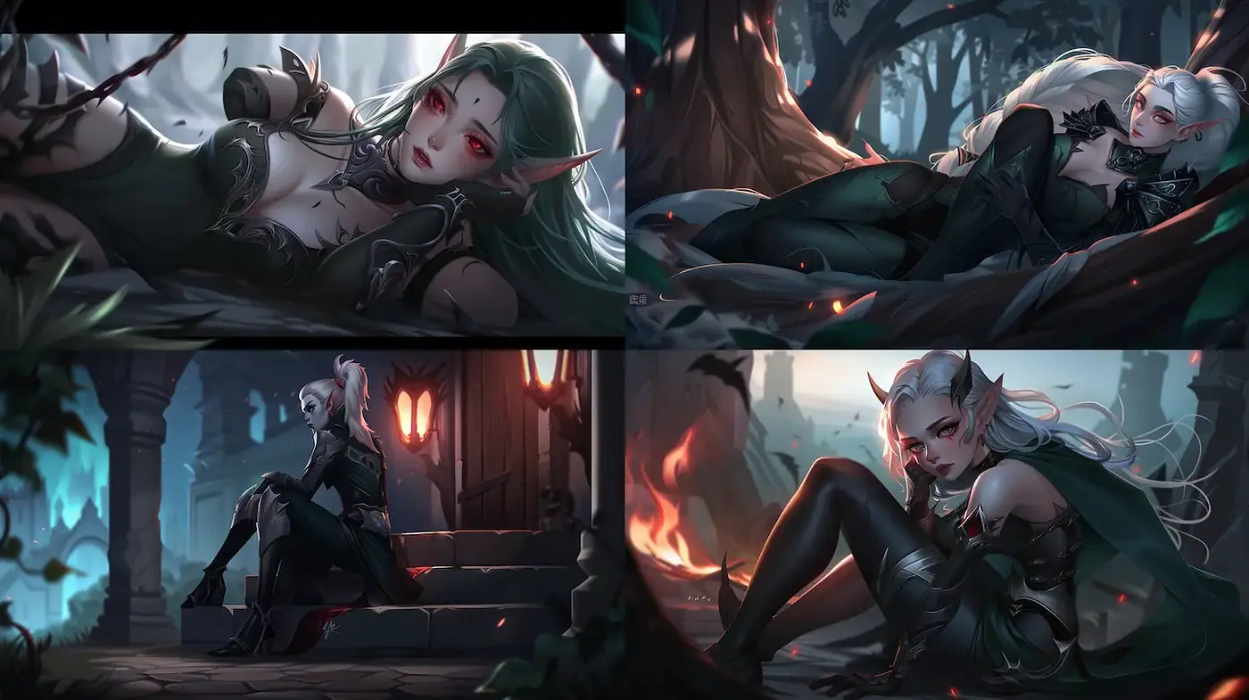 Ethereal fantasy with dark and moody aesthetics - Midjourney sref style
