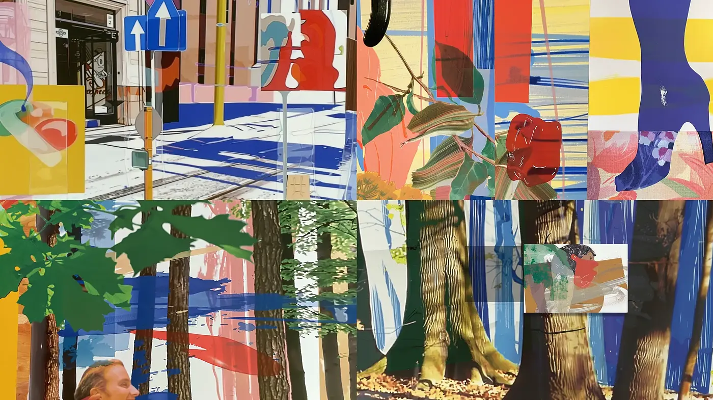 Abstract Collage Fusion with Nature and Urban Elements - Midjourney sref style