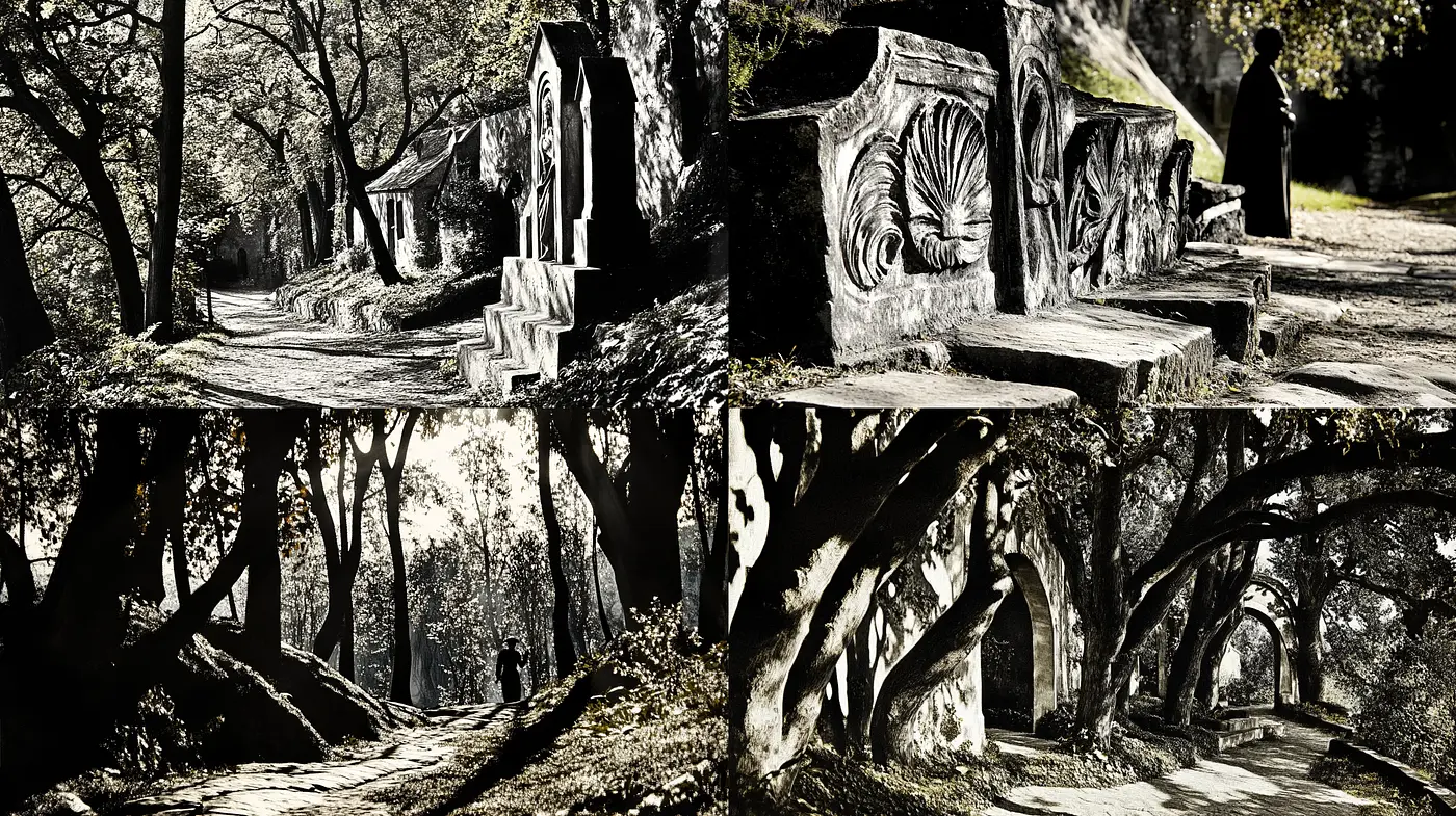 Ethereal Sepia-Toned Dreamscape in Photorealistic Rendering - Midjourney sref style