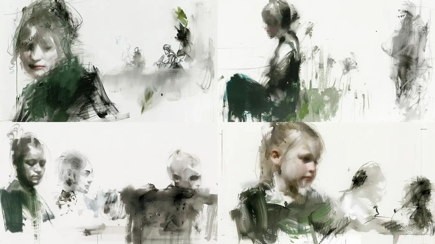 Whispers of Abstract Expressionism in Monochromatic Harmony - Midjourney sref style