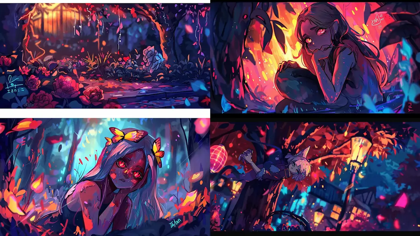 Enchanting and Mysterious Fantasy Art with a Whimsical Undertone - Midjourney sref style
