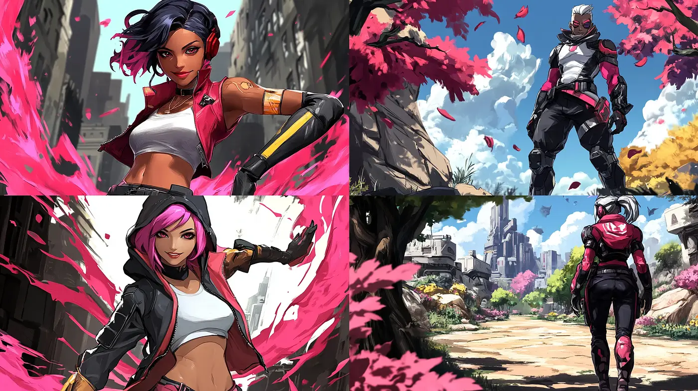 Dynamic Comic Book Heroism Infused with Anime Essence - Midjourney sref style